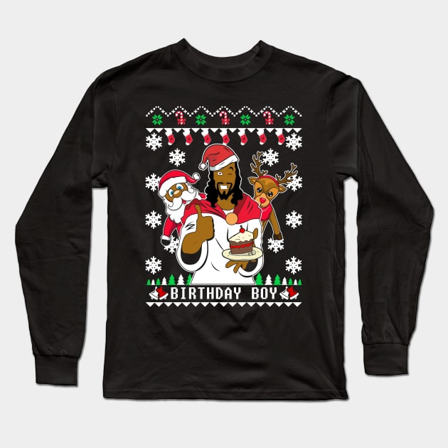 Birthday Boy Ugly Christmas Sweater Long Sleeve T-Shirt by KsuAnn